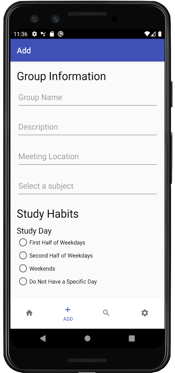 SlackR App ScreenShot for Adding a Group